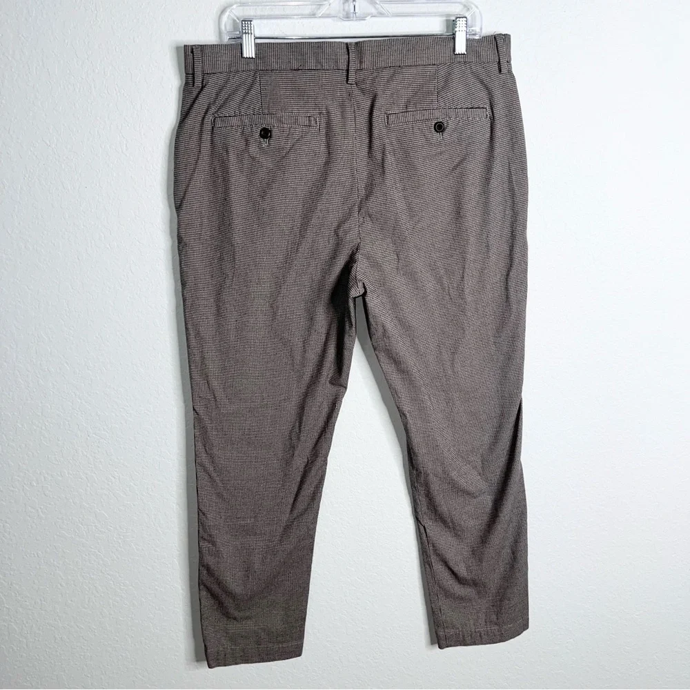 Banana Republic Pants Men 36 / 32 Slim Tapered Houndstooth Tan Black B28
